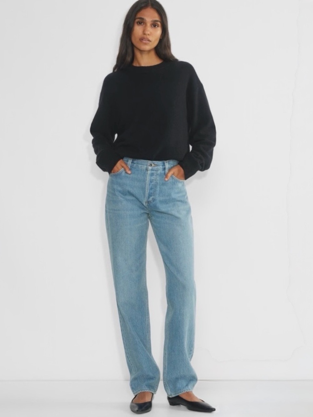 Denim Forum Light Blue Straight-Leg Jeans